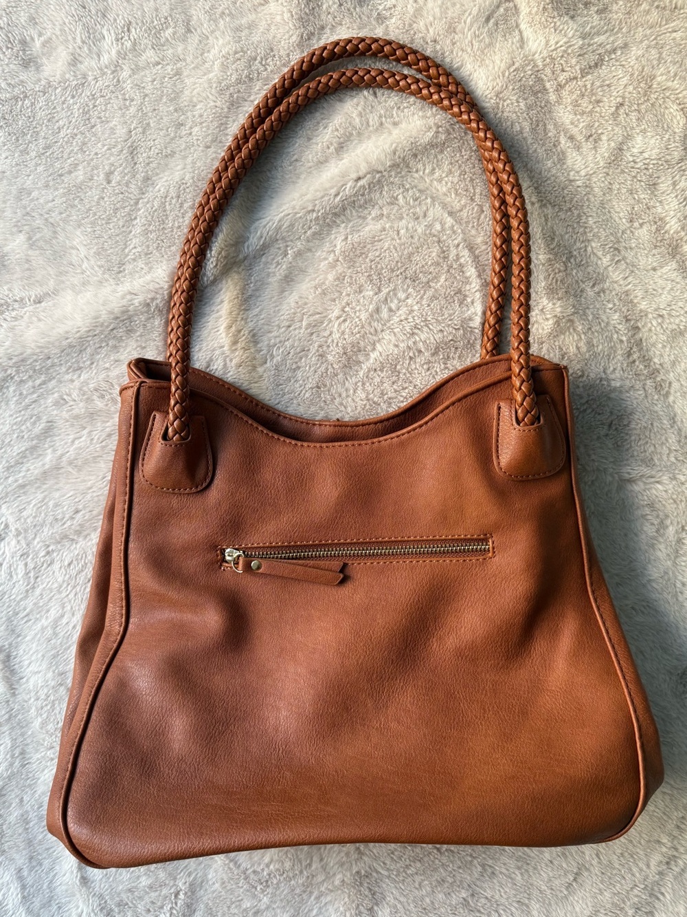 Anthropologie Antik Kraft Hobo Shoulder Bag Cognac